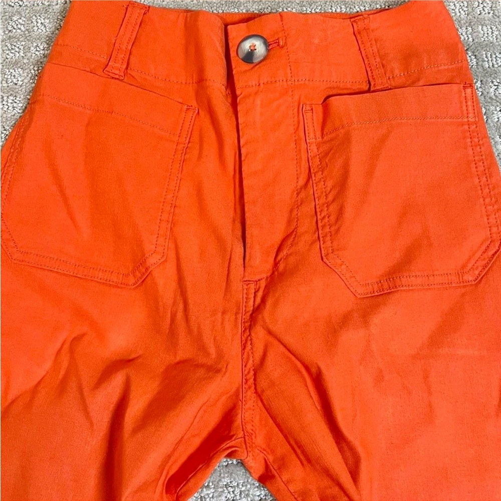 Anthropologie Maeve Colette Vibrant Orange Straight Leg Pants